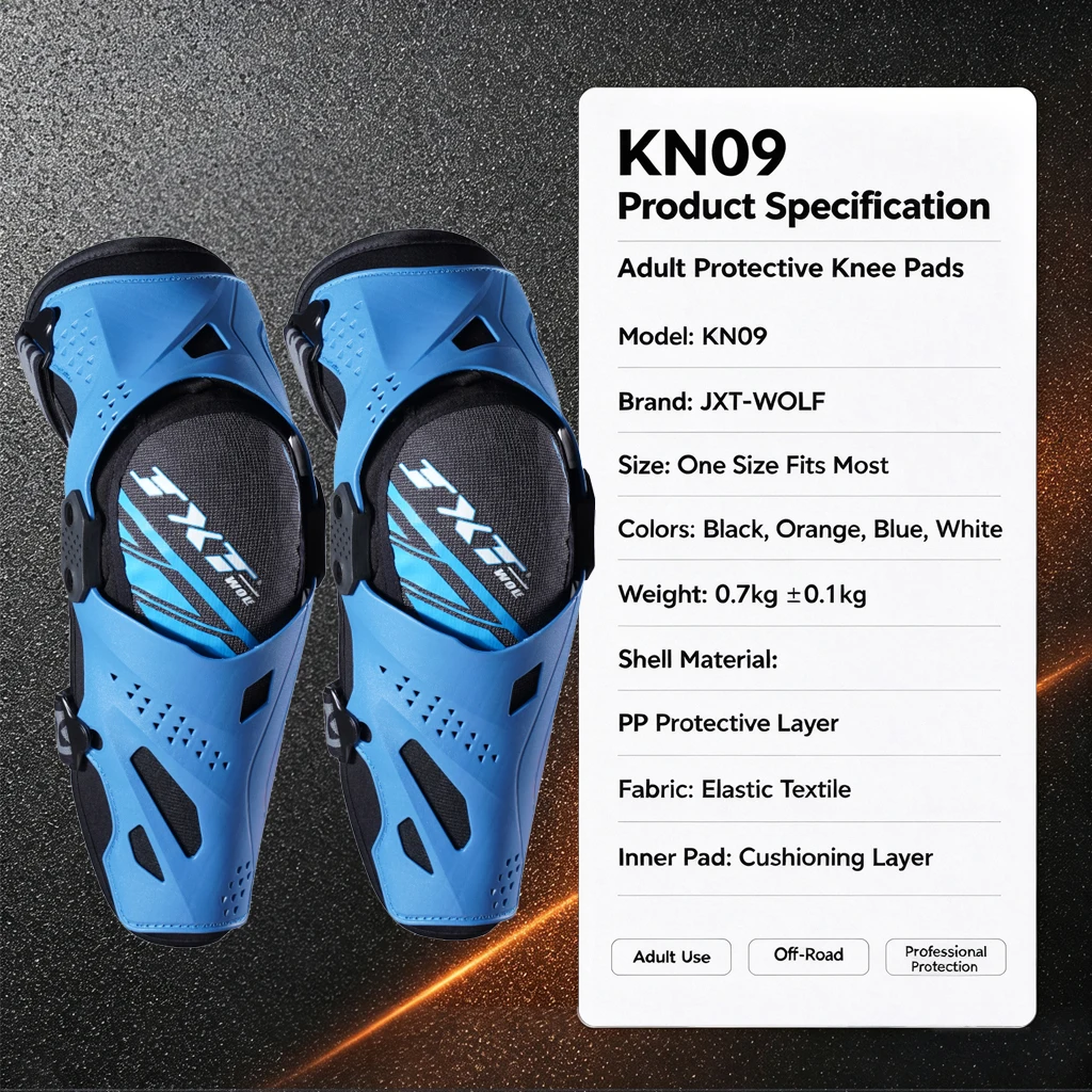 JXT WOLF ATV Knee Guards Adult Knee Pads Off Road Knee Protector Adult ATV Knee Guards Shockproof Dirt Bike Knee Pads Adjustable