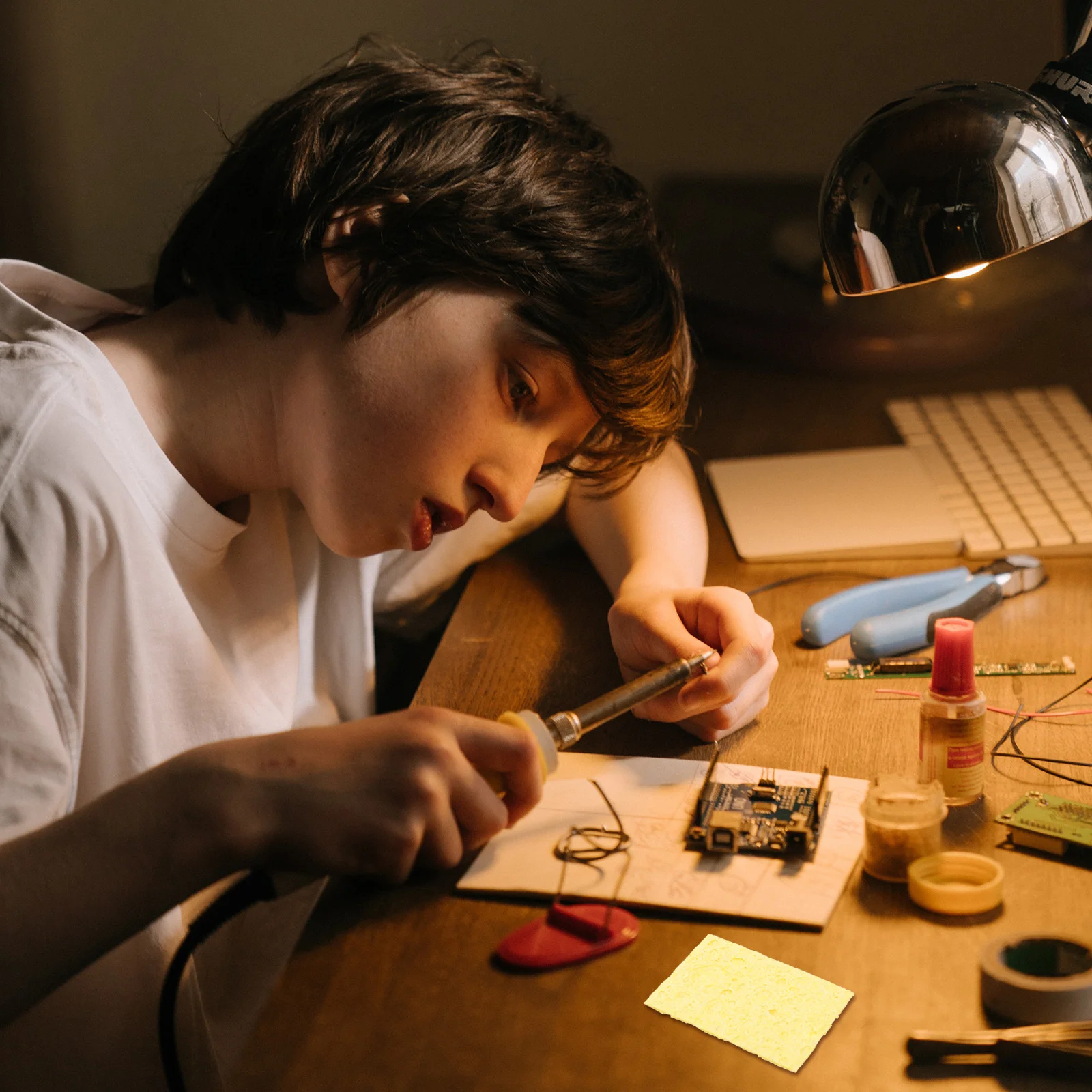 30 Pcs Cleaning Sponge Remove Tin Removal Cleaner Solder High Temperature Sponges Soldering Square