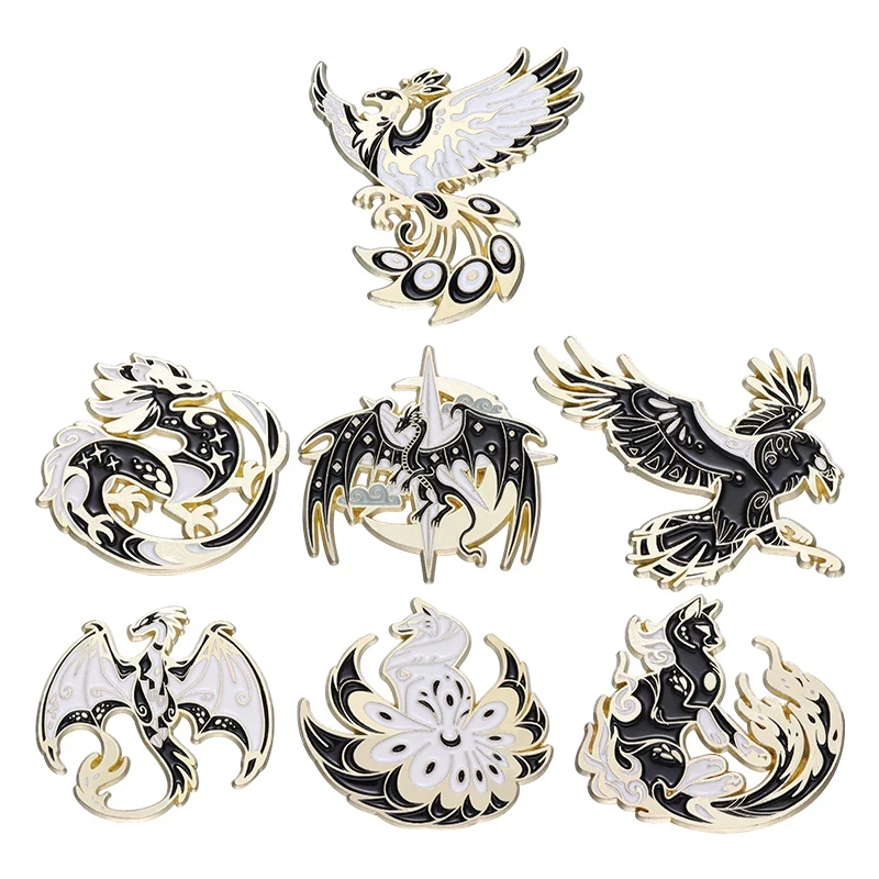 Dieren Emaille Pin Eagle Dragon Vogels Broche Badge Sieraden Accessoires Groothandel Revers Metalen Geschenken Rugzak Hoed Vrienden