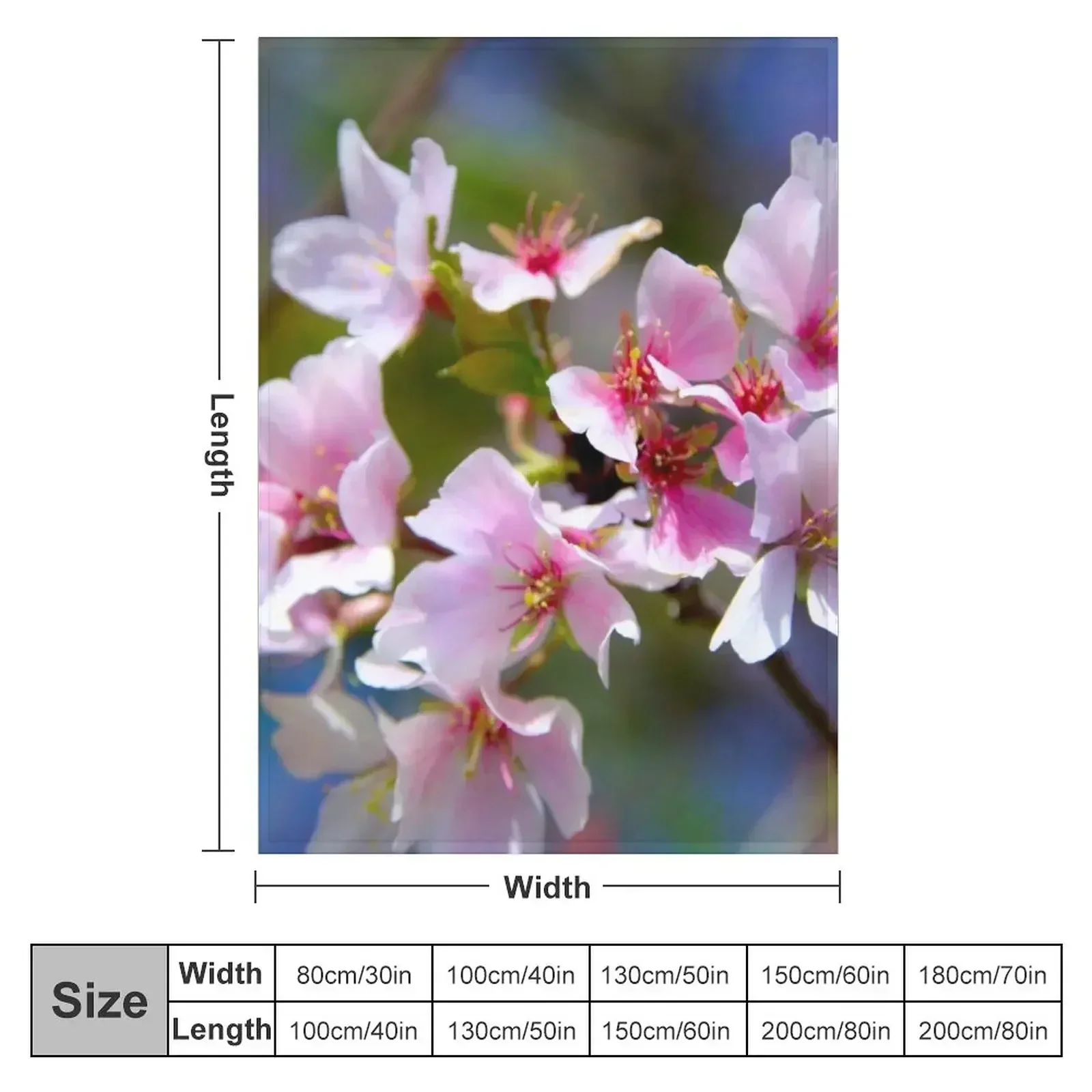 Sakura Close-Up Throw Blanket Warm Thermal Nap cosplay anime Plaid sofa bed Blankets