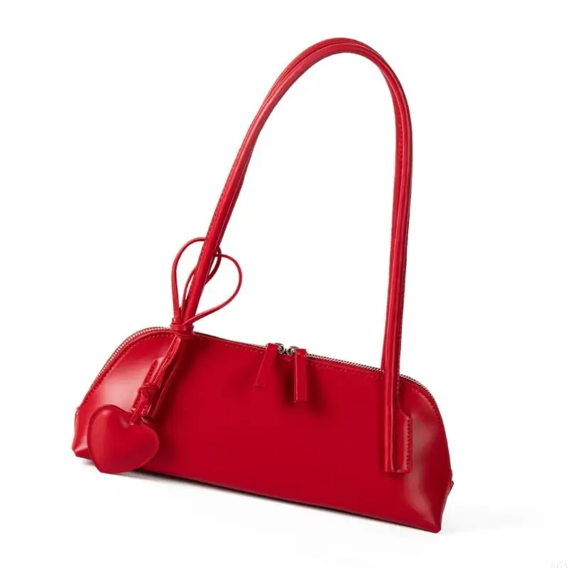 Elegant Heart Decors Underarm Bag PU Leather Spacious Shoulder Bag Daily Use 547A