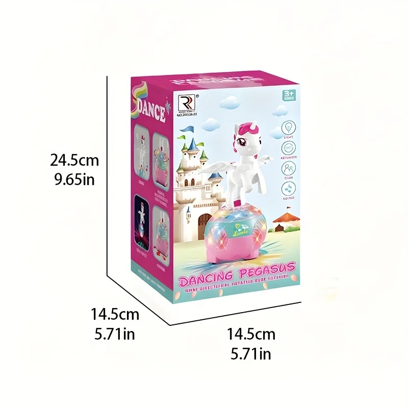 Giocattolo con unicorno danzante, giocattolo musicale leggero rotante, regalo di compleanno per bambini, giocattolo per ragazze dai 3 anni in su