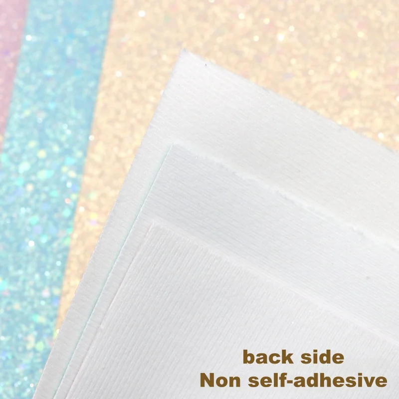 Glitter Sequins PVC Leather Fabric Faux Cotton Flocking Back Synthetic Leather Repair for Car Interior Upholstery Bag DIY Crafts