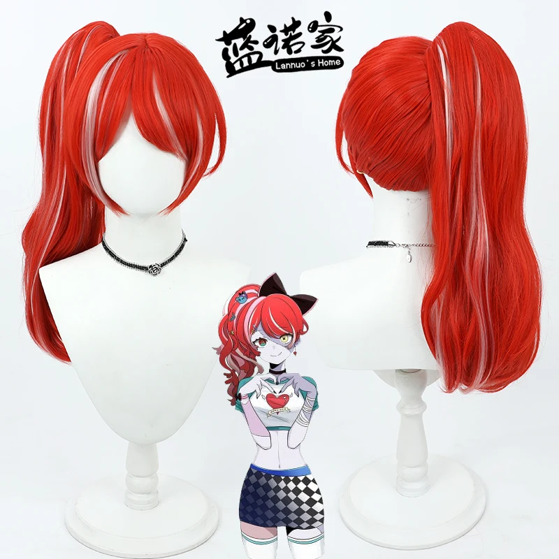 

Виртуальный YouTube Vtuber Kureiji Ollie, парик для косплея, реквизит для Хэллоуина, карнавала, синтетические волосы, термостойкое волокно + шапочка для парика