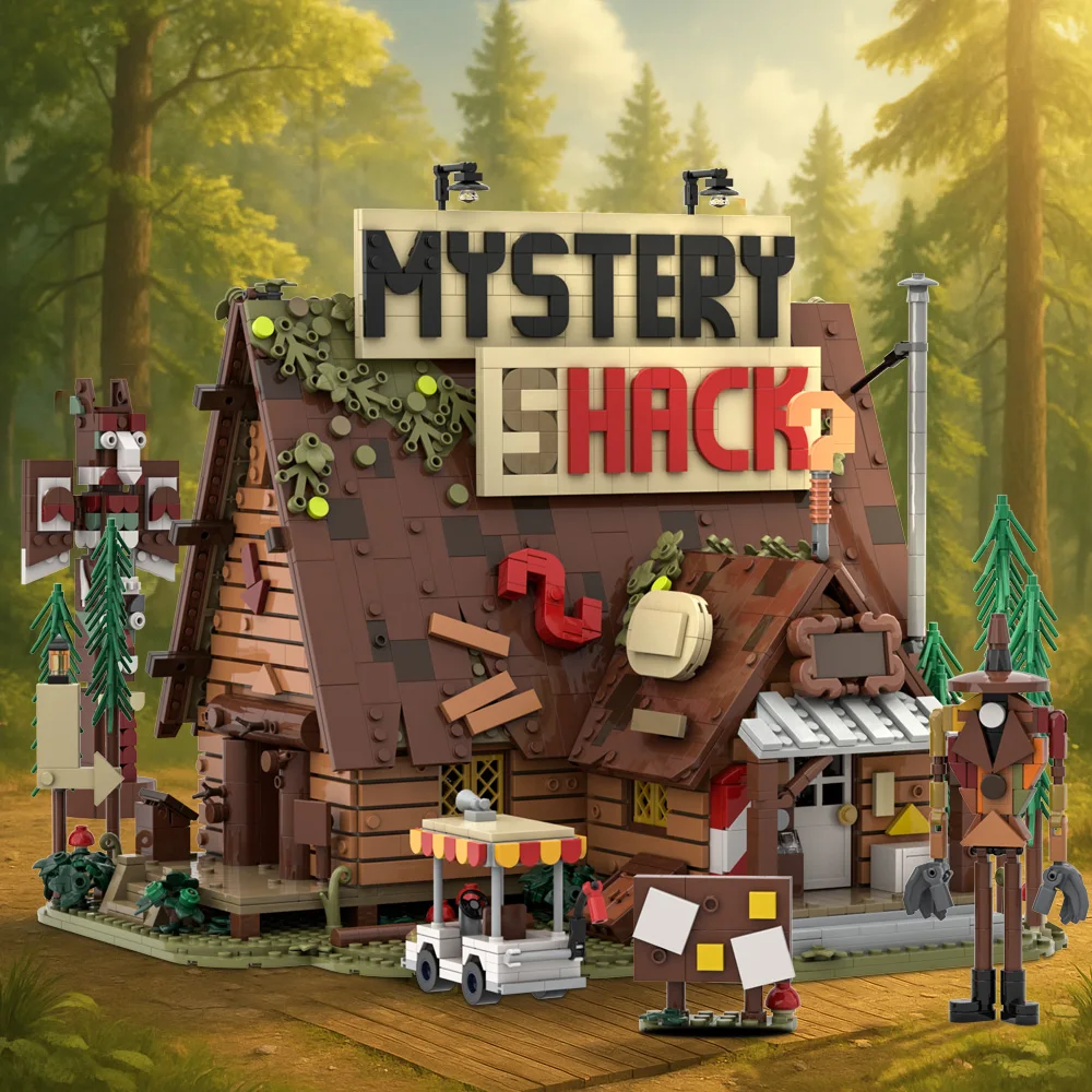

MOC The Mystery Shack, набор строительных блоков, приключенческая анимация, Mystery Lodge, модель кабины, кирпичи, игрушка для взрослых, подарок