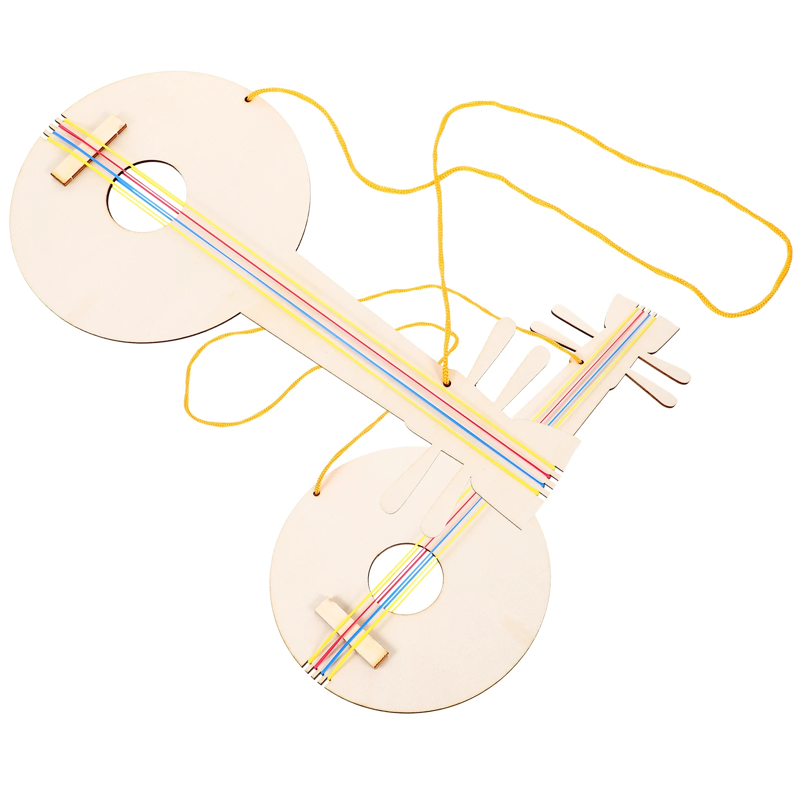 Guitarra de madera DIY, artesanía sin terminar, duradera, resistente, fácil montaje, mejora la imaginación de los niños, pintura, juguete de guitarra sin terminar, 2 uds.