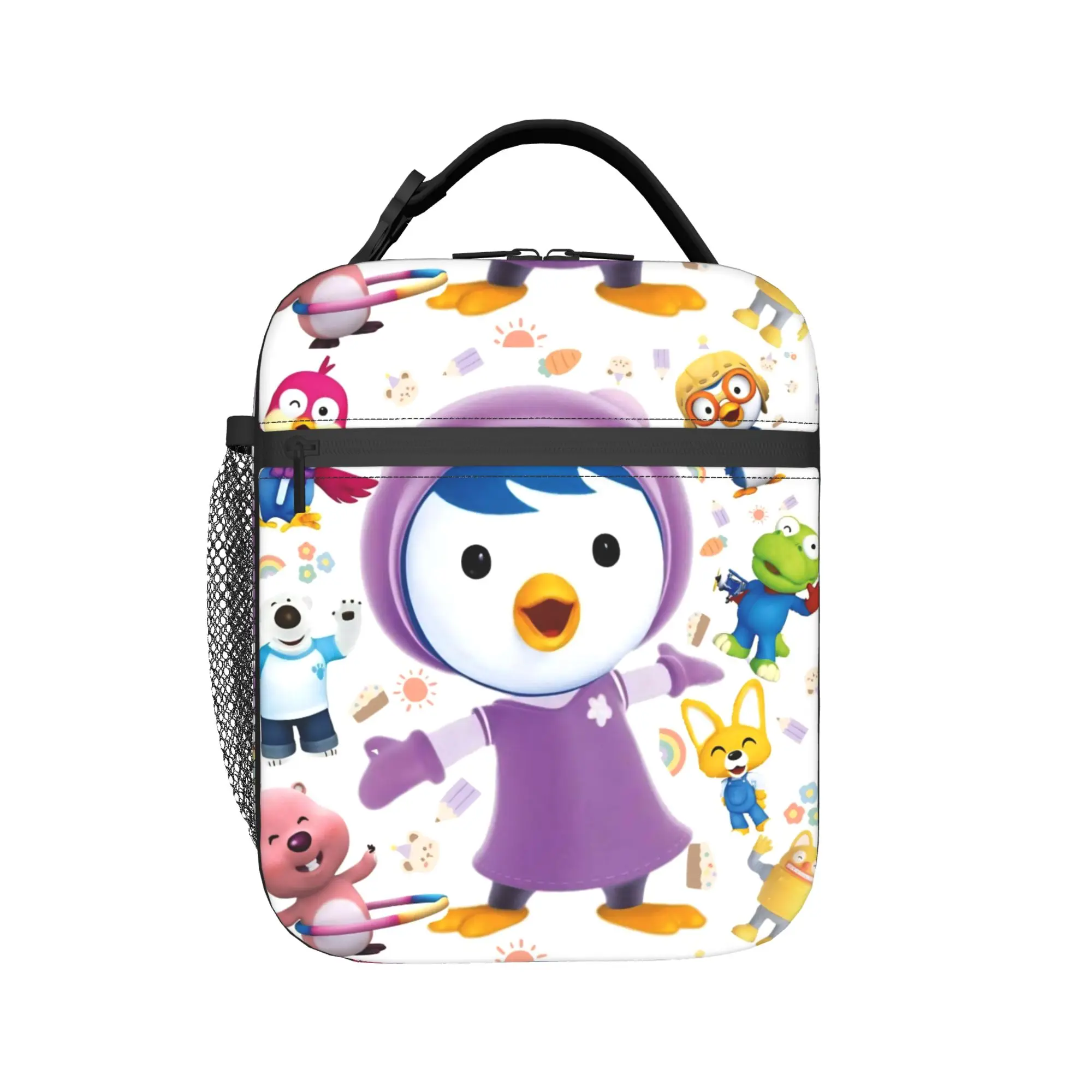 Cartoon Insulated Lunch Bag High Capacity Pororos Reusable Cooler Bag Tote Lunch Box Bento Pouch