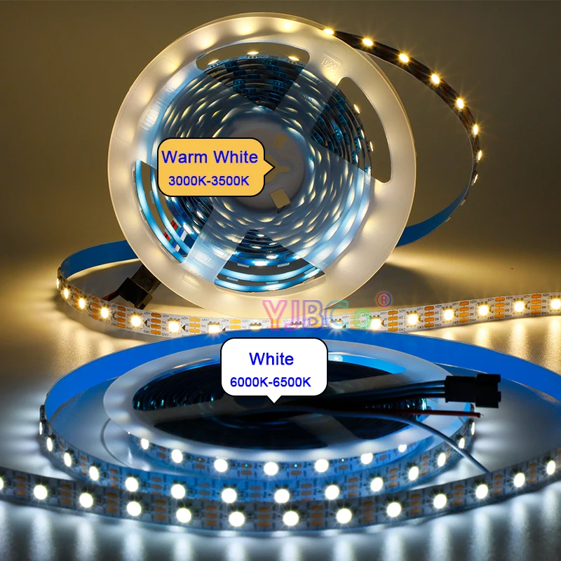 Única cor LED Strip Light, fita colorida endereçável Pixels inteligentes, branco, branco quente, branco, WS2815, 30, 60, 144 LEDs, m, SMD 5050, IP30, 12V