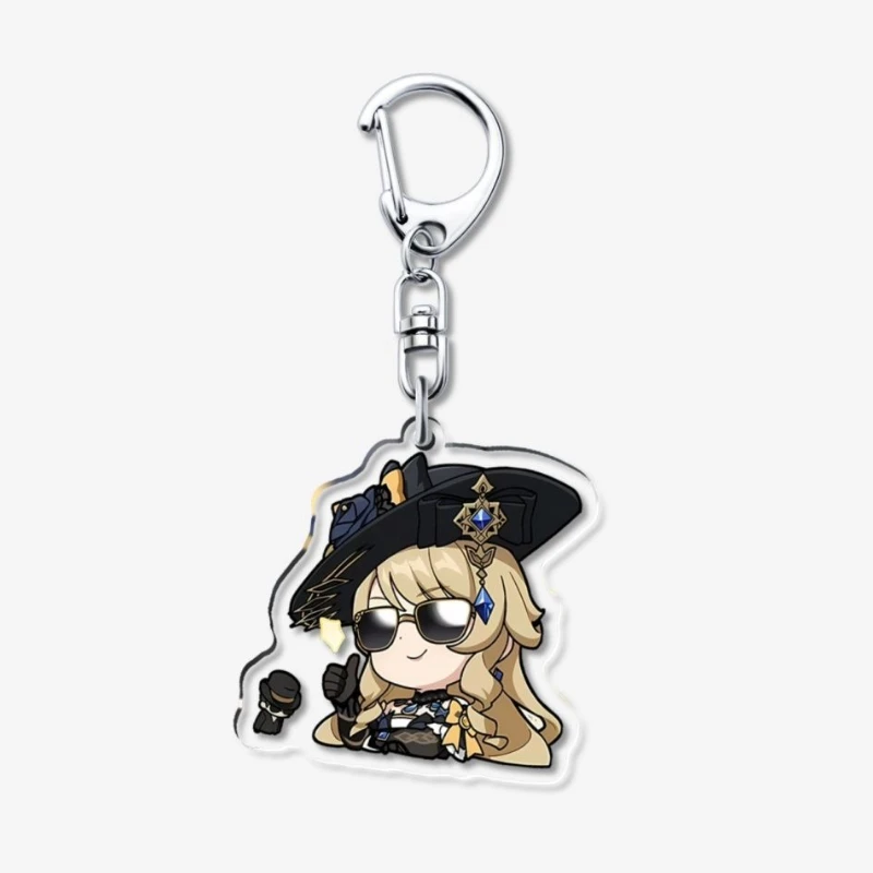 Cute Genshin Impact Game Character Navia Keychain Cosplay Acrylic Key Chains Fans Christmas Gifts