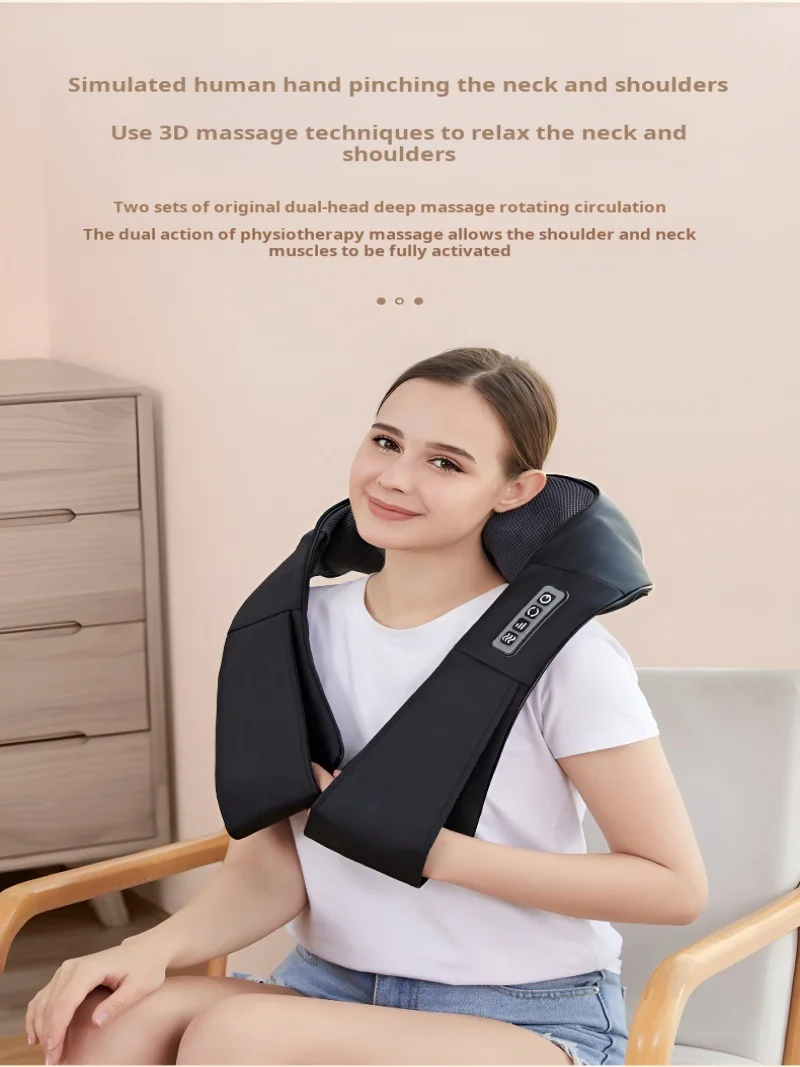 Home massage shawl cervical shoulder kneading electric charging heating massager car massage shawl