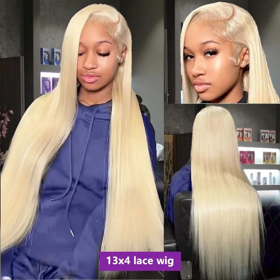 30 40 Inch 613 Honey Blonde 13x4 Lace Front Human Hair Wigs Brazilia Straight 250 Density 13x6 HD Transparent Frontal Wig Women