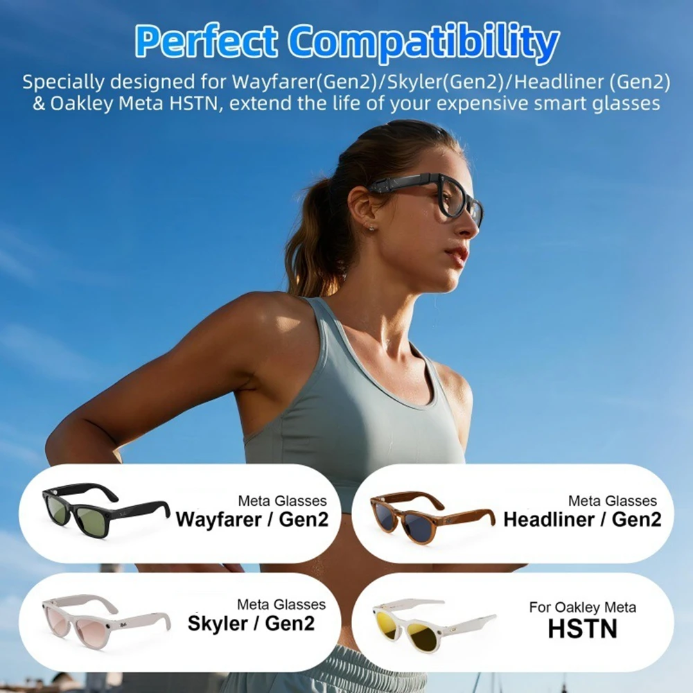Eyeglass Ear Grip For Ray-Ban Meta Wayfarer/Skyler/Headliner Non-Slip Soft Silicone Cover Smart Glasses Accessories view 2