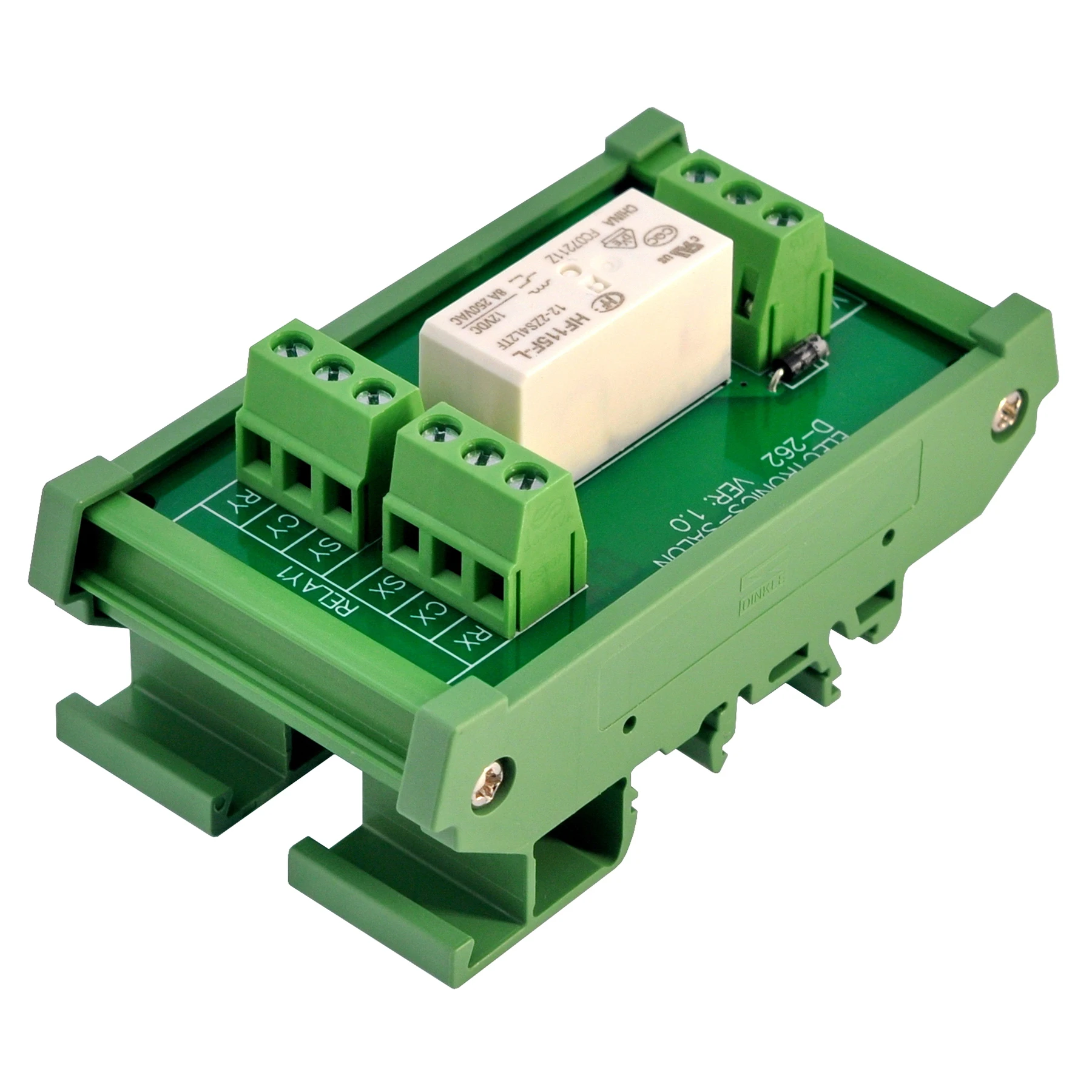 

DIN Rail Mount Passive Bistable/Latching DPDT 8A Power Relay Module, 12V Version