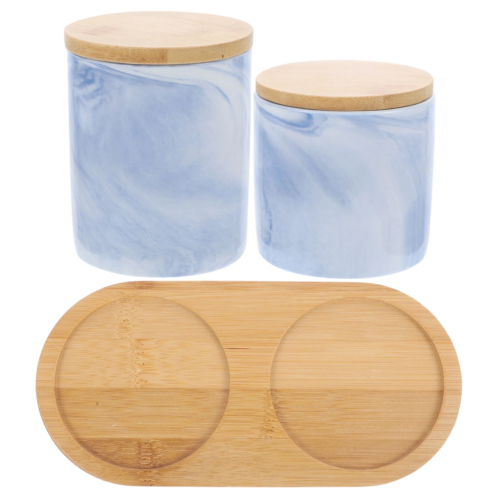 

Candy Jar Ceramic Airtight Dried Tea Storage Jar Kitchen Case Home Sugar Set Holder Blue Organizer Container