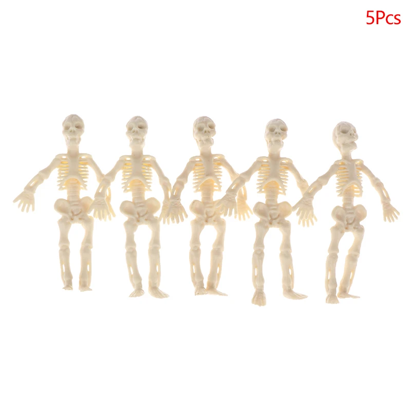 5 Stuks Mini Schedel Pop Pvc Skelet Zombie Speelgoed Niet Giftig Halloween Decor Horror Thema Feest Ornament