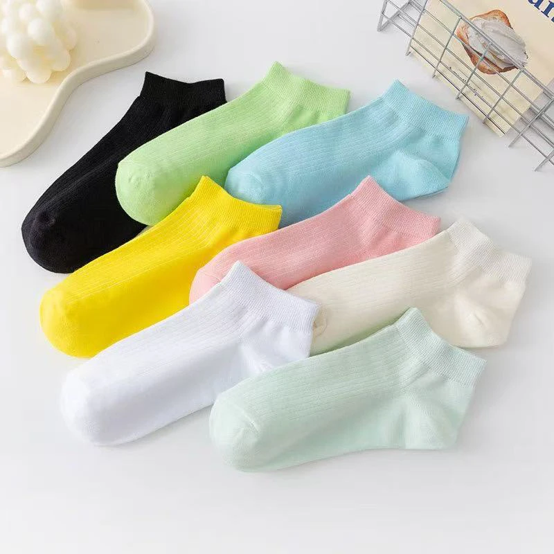 1/5/10/15/20 Pairs Random Women Macaron Short Socks, Soft Breathable Casual Ankle Socks, Comfort Versatile Daily Socks