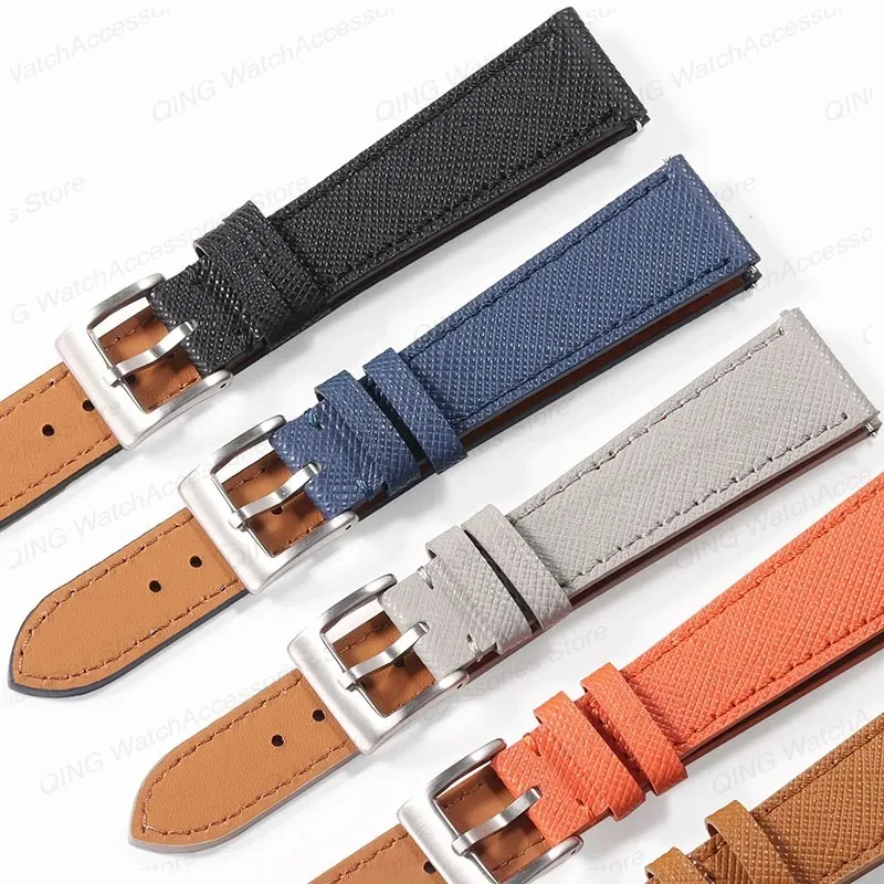 Leather Strap for Huawei for Seiko Universal Quick Release Watchband 18mm 20mm 22mm Cowhide Sport Bracelet Men Women Wristbelt