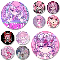 Menhera Chan Comic Characters Badge Pink Cartoon Figure Brooches Cosplay Cute Enamel Pins for Jewelry Backpack Accessories Gifts