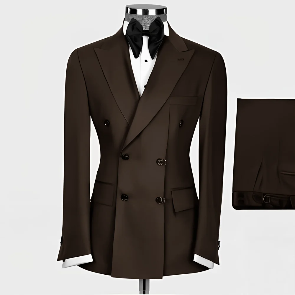 2-Piece Formal Men's Terno with Peak Lapel Blazer Classic Smoking Suit for Wedding Slim Fit Custom-Made Male Attire