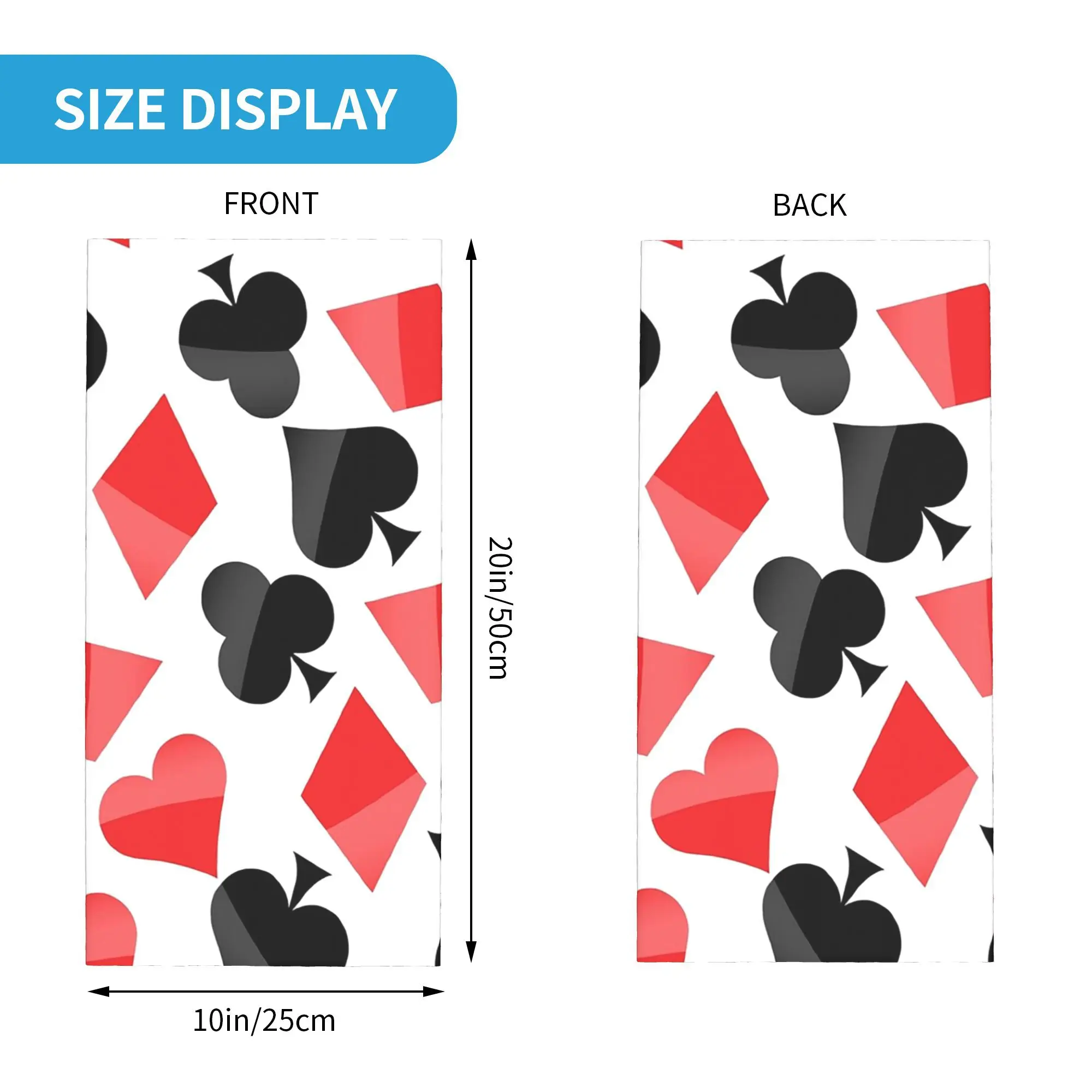 카드 심볼 Bandana Neck Gaiter 인쇄 된 랩 스카프 따뜻한 모자 하이킹 낚시 남성 여성 성인 올 시즌