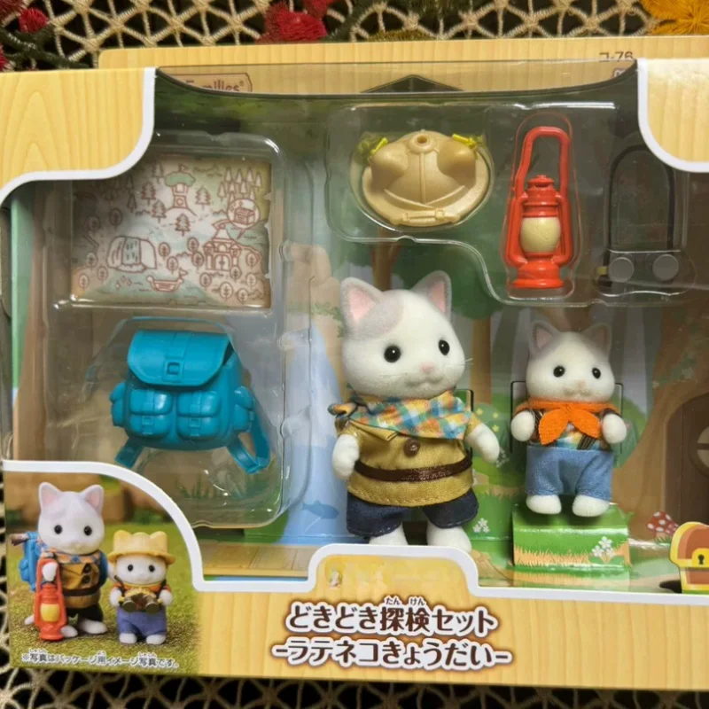 Nowy las Baby Family Latte Cat kombinezon dla niemowląt zestaw postać z Anime dekoracja pokoju lalka zabawka dla dzieci prezent urodzinowy