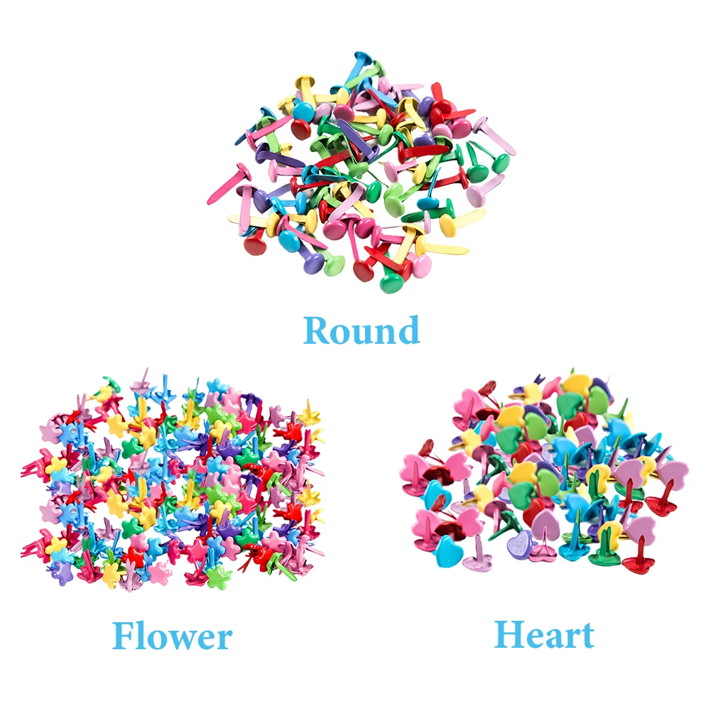 100pcs Stamping For Paper Crafts DIY Decorative Alloy Colorful Multifunctional Scrapbooking Mini Home Office Split Pin