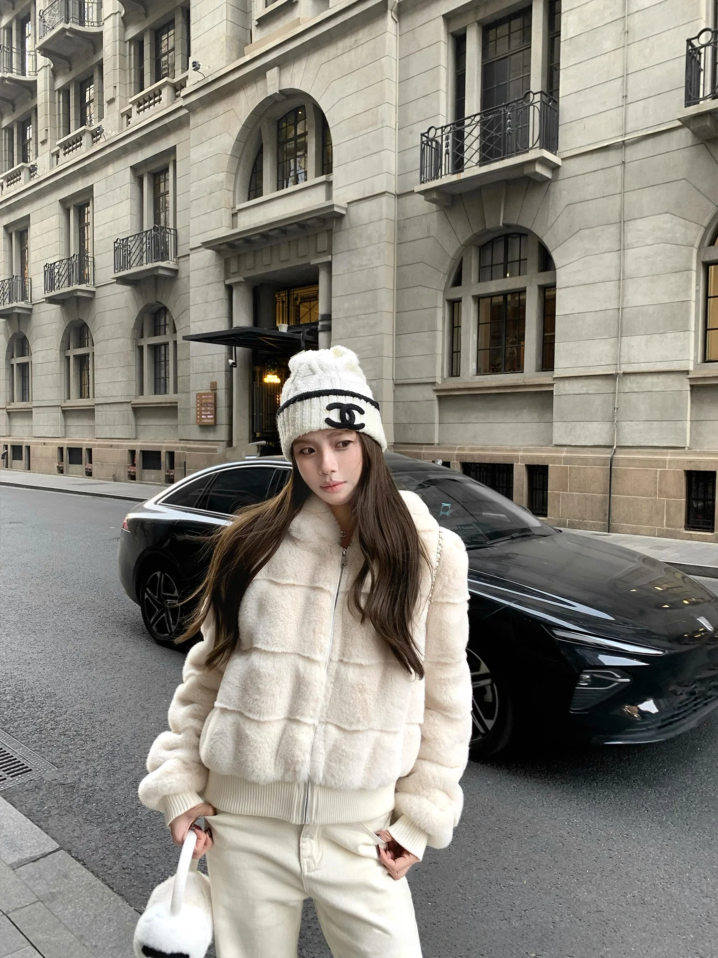 

Soft Plu Korean Sle Imitation Mink Fur Hat Coat Women's Stand Version Long Sve Polyester Fiber Environmental Protec...