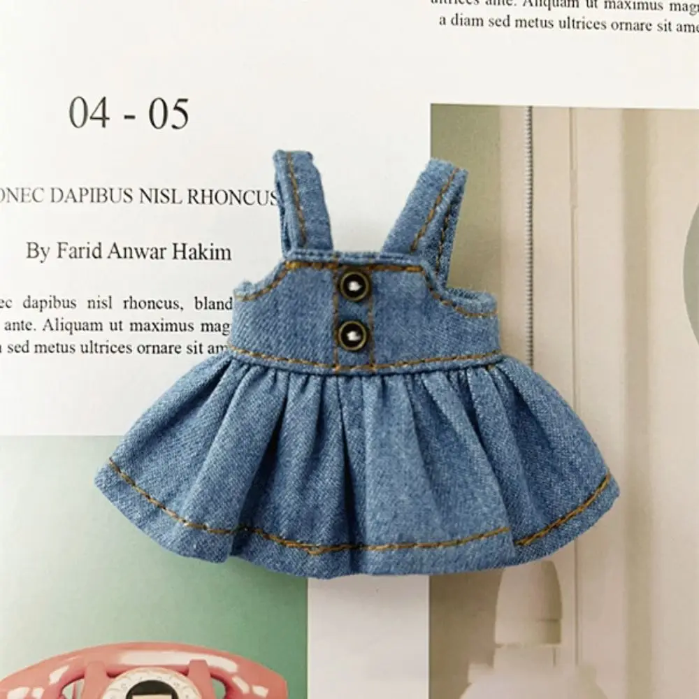 T-Shirt boneka Bjd aksesoris celana tali mainan anak rok tali baju boneka untuk Sweater boneka OB11 pakaian boneka Jeans