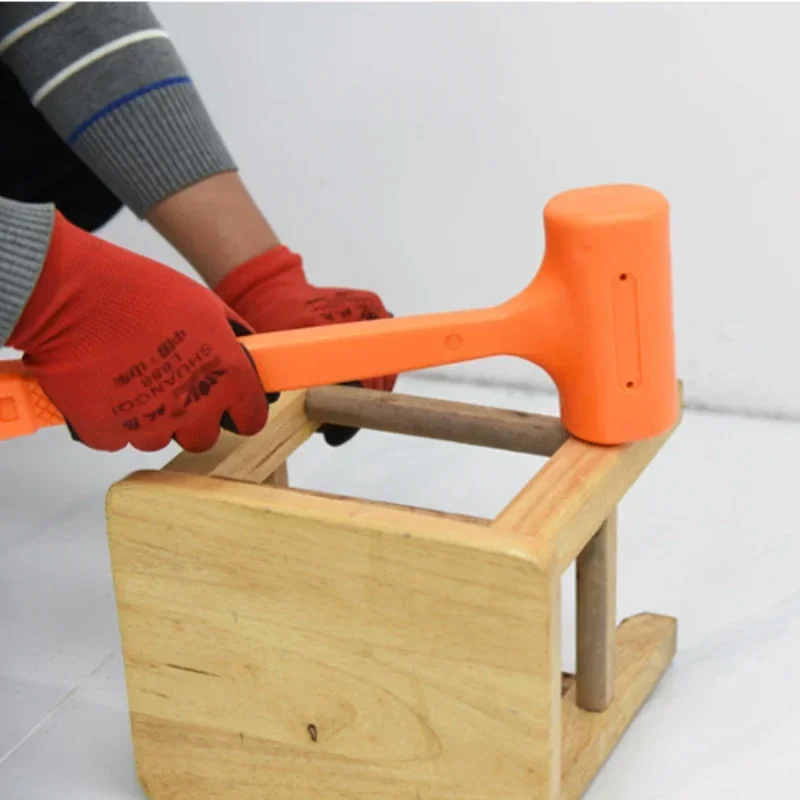 0.5-4LB Dead Blow Mallet Orange Soft Silent Rubber Unicast Hammer Install Hammer Multifunctional Wood Flooring No Elasticity