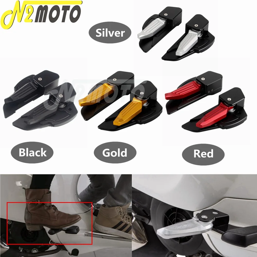 1 Pair Foot Pegs Accessories Motorcycle CNC Aluminum Adjustable Footrest Passenger Floorboard For SPRINT Primavera Prima 125 150