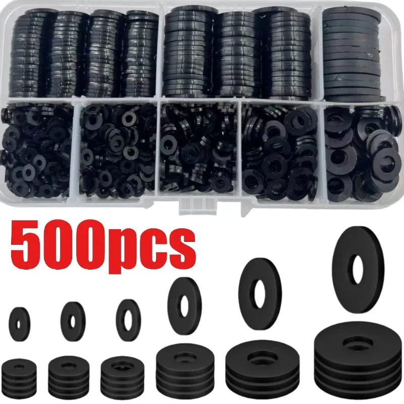 500pcs Nylon Plastic Washer Flat Assortment Set with 8-size Safety Plates M2 M2.5 M3 M4 M5 M6 M8 M10 Nylon Sealing Washers image 4
