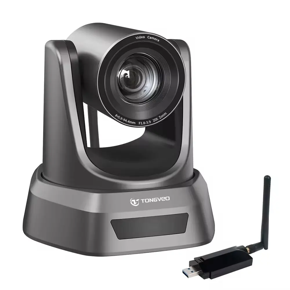 

3X Optical Zoom USB Wireless Connection | USB 1080P 60fps Church Streaming Online Video PTZ Conference Camera