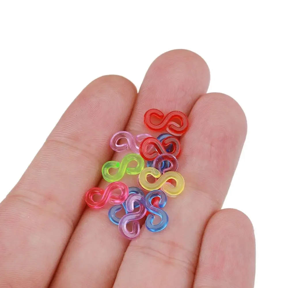 Acrylic S Clips Loom Rubber Band Lock Hook DIY Charm Loom Gummies Elastic Bracelet Fefillb Jewelry Making Supplies Wholesale