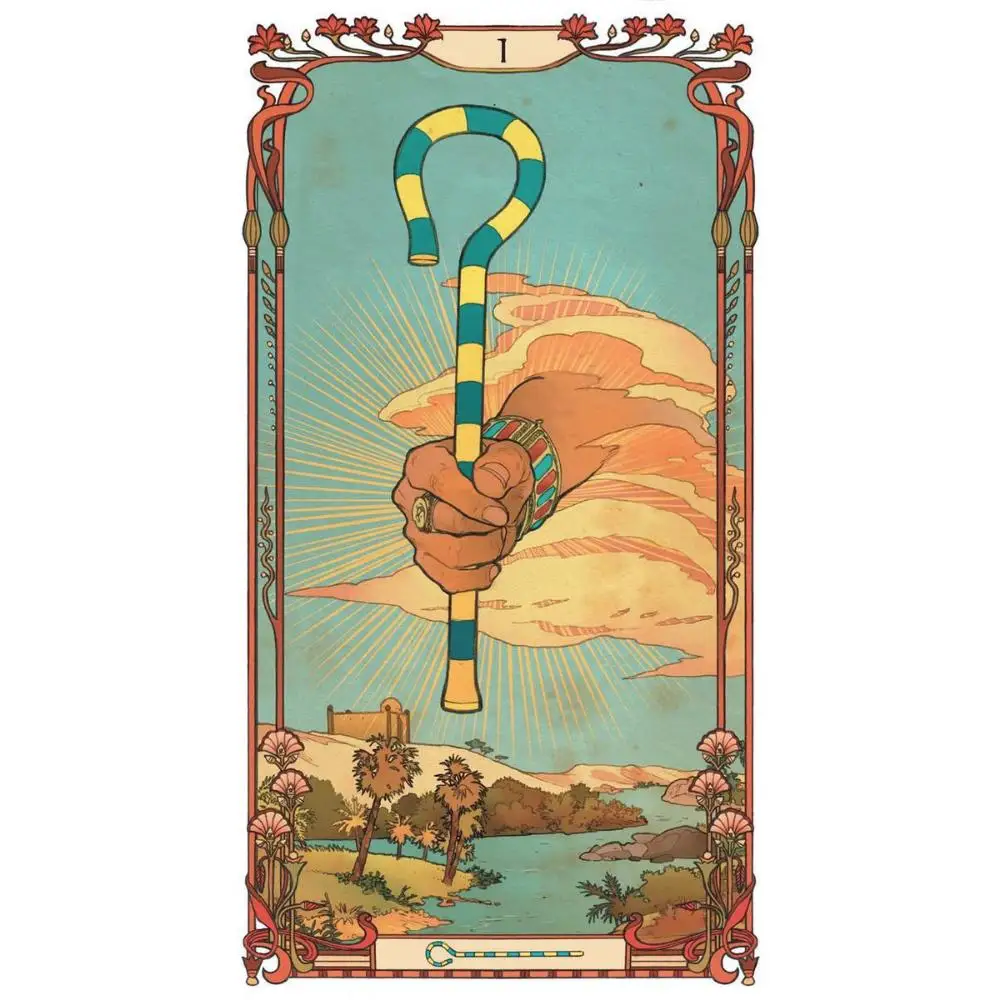 10,3 * 6 cm Egyptian Art Nouveau Tarot 78 sztuk kart