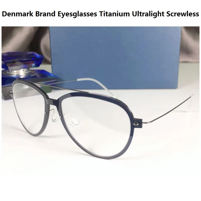 Denmark Brand Eyesglasses Titanium Glasses Frame Ultralight Anti Blue Light Screwless Spectacle Myopia Reading Eyewear 6547 New