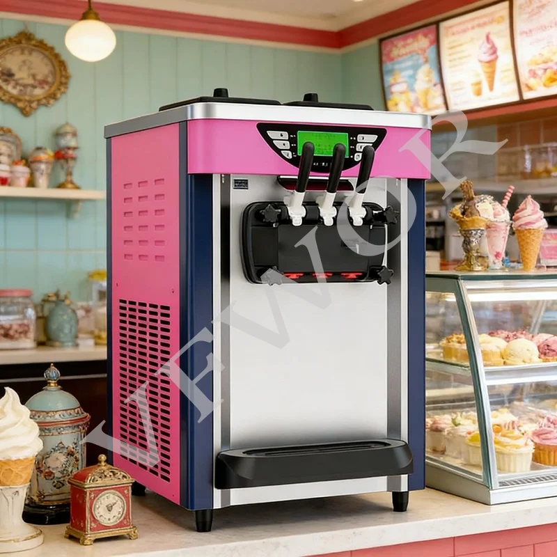 3 Flavors Ice-cream Machine Stainless Steel Portability Ice Cream Freezer