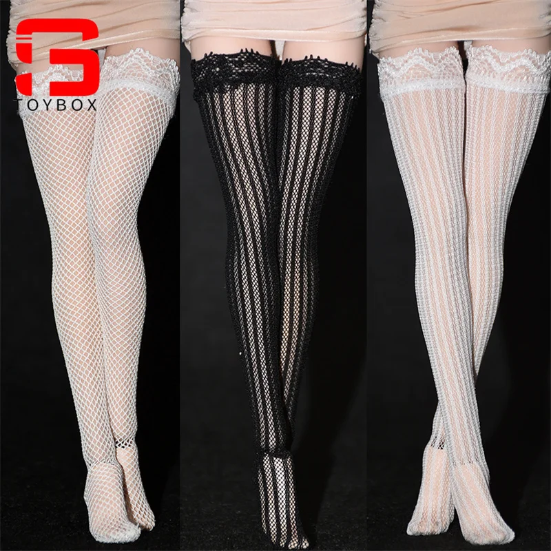 Bas longs en dentelle et maille pour femme, chaussettes mollet, accessoires de vêtements adaptés au corps de figurine de soldat de 12 pouces, échelle 1/6, en Stock