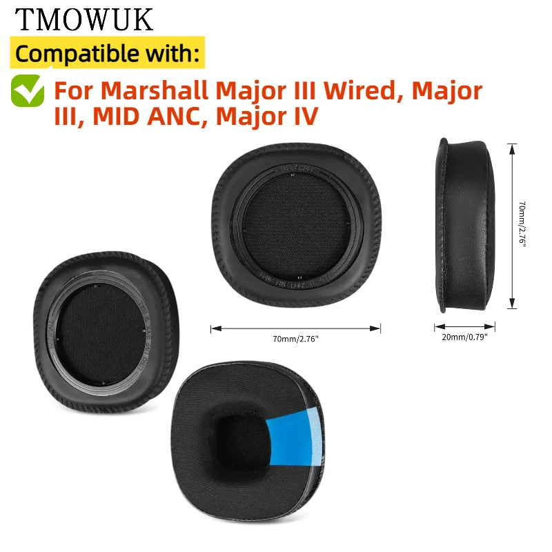 

Replacement foam pillow Cushion Cover for Marshall Major III Wired, Major III, MID ANC,Major IV Gaming Headphone Headset EarPads