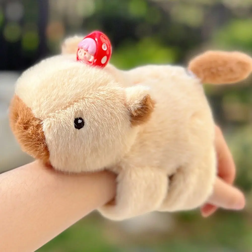 Capybara Rodent Slap Bracelet Series Rotatable With Tail Plush Doll Slap Bracelet Simulation Cute Doll Capybara Plush Wrist Band