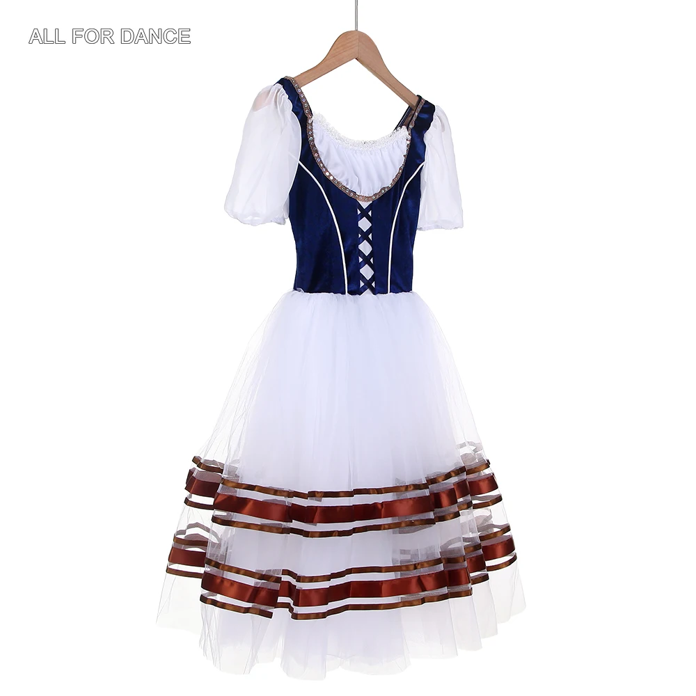 オールフォーダンス 25057 半袖 ダークブルー ベルベット ロマンティック バレエ チュチュ ガールズ＆ウィメンズ ステージパフォーマンス ダンスチュチュ 4色