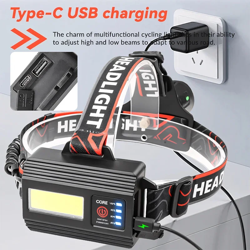 

Zoom Headlamp Strong Light Charging Super Bright Headband for Tide Pooling Night Fishing Fishing Special Long Battery Life