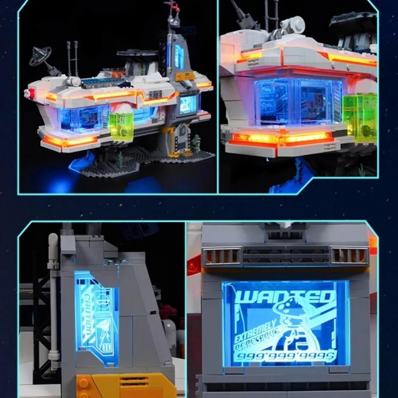 Space Bounty Center Building Block Modello architettonico mobile Scena di strada Giocattolo educativo Ornamento da tavolo Regalo da collezione