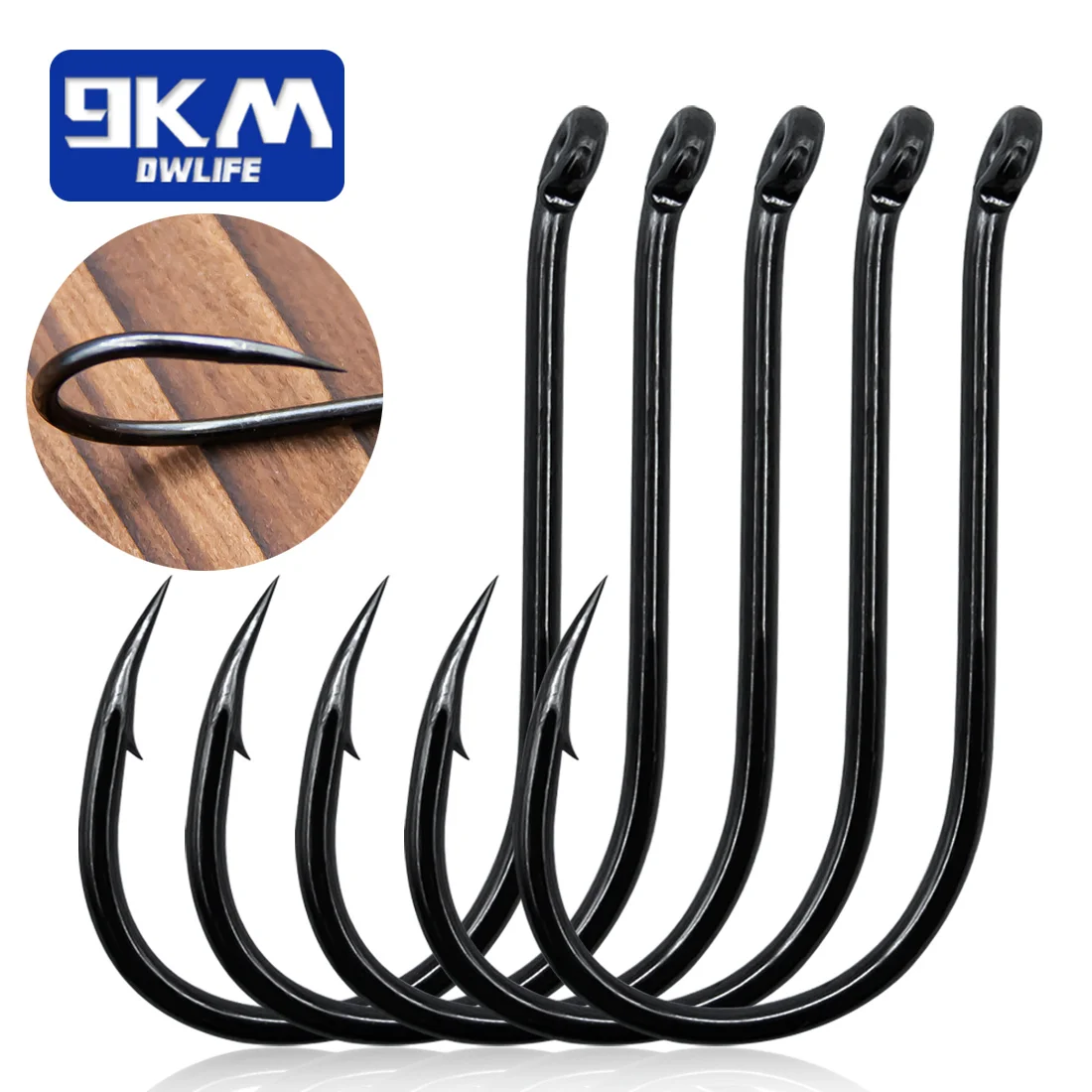 9KM Fishing Hooks 50~100Pcs Octopus Beak Hook Carp Fishing Jigging Hook Barbed Black High Carbon Steel Ice Fishing Accessories