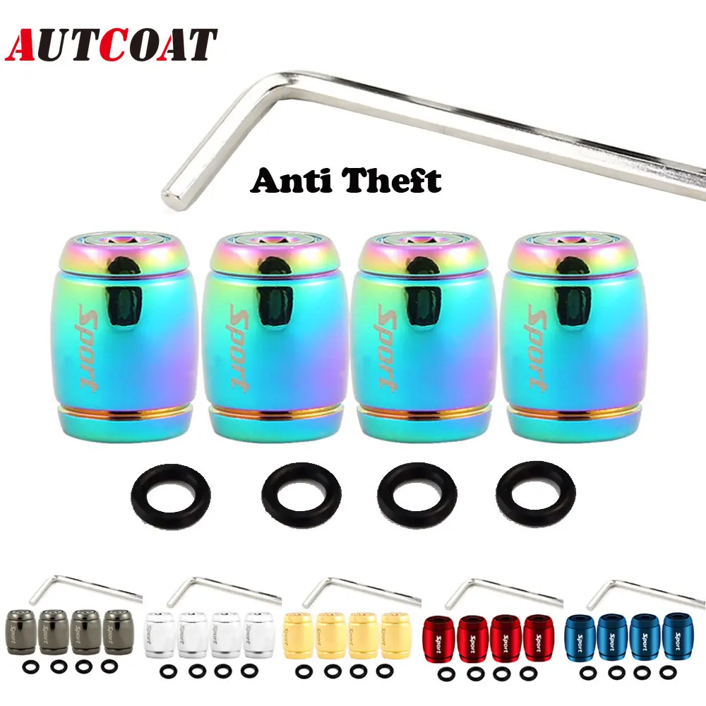 1Set Anti Theft Tire Valve Caps, with O Rubber Ring, Universal Stem Covers for Cars, SUVs, Bike and Bicycle, Trucks, Motorcycles