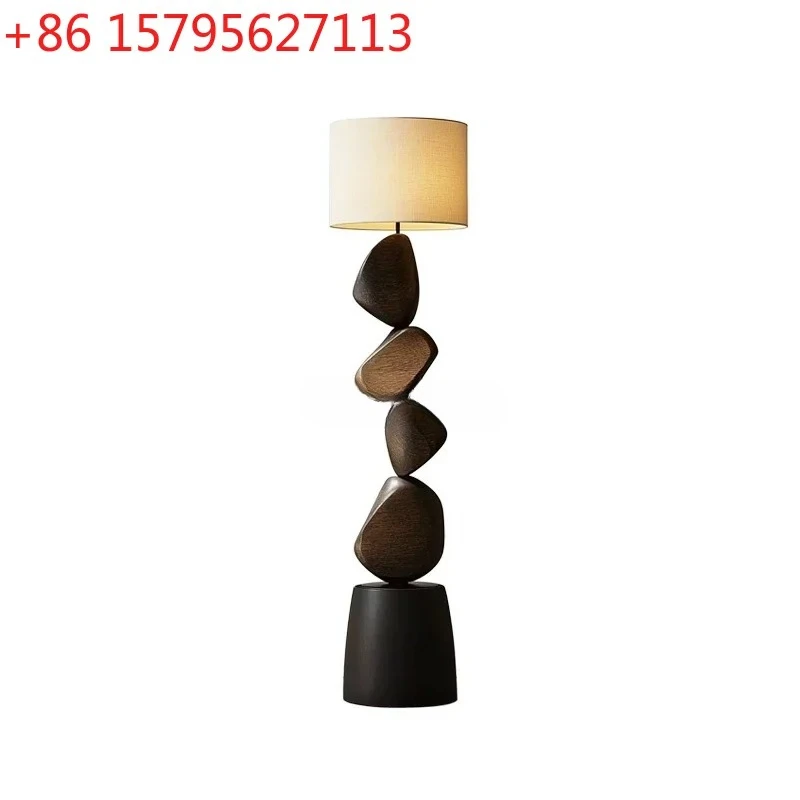 Italian creative solid wood floor ornament can illuminate the vertical atmosphere decoration next to the sofa
