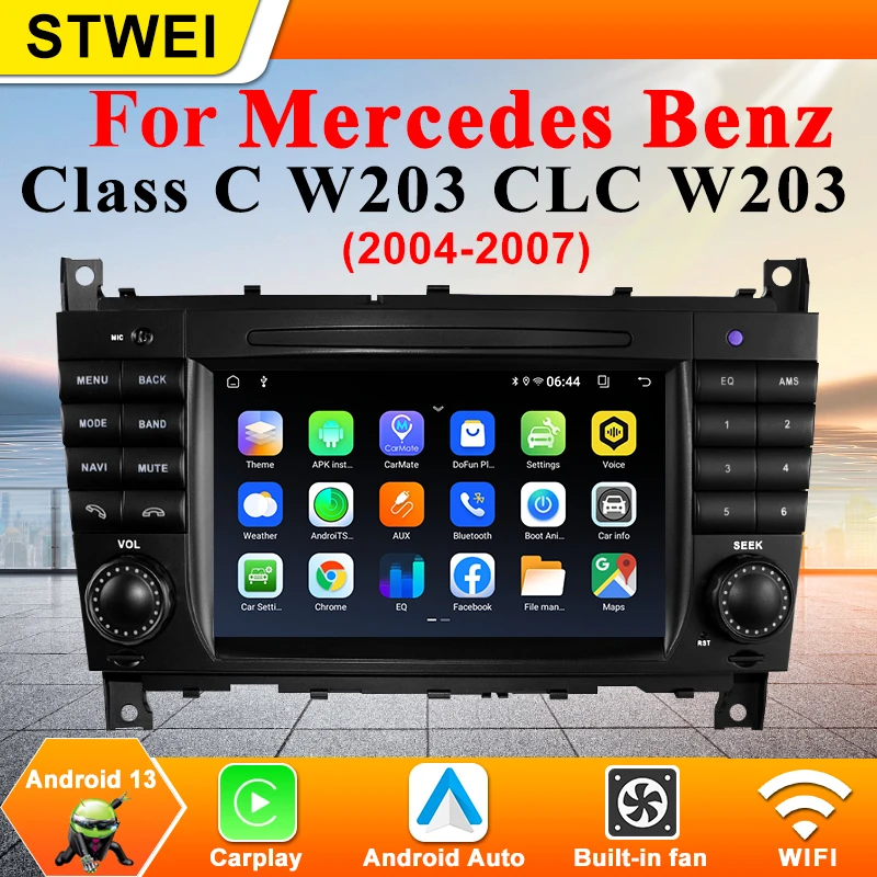 

Автомагнитола для Mercedes Benz C-Class W203 CLC W203 Android 13 7 дюймов/8 дюймов 04-07, мультимедийный видеоплеер, стерео, GPS, Wi-Fi