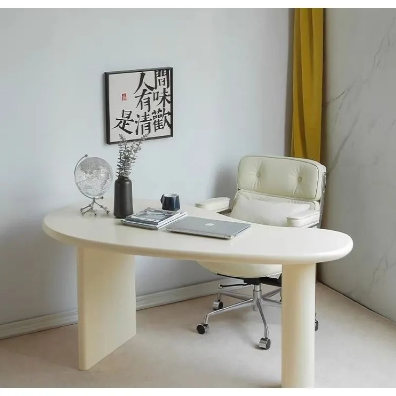 Nordic style modern minimalist desk, curved creative computer desk, designer home single special-shaped desk