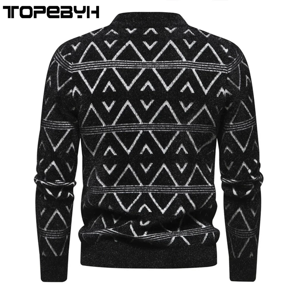 Men\'s  New Imitation Mink Sweater Soft and Comfortable  Fashion Warm Knit Sweater Tops