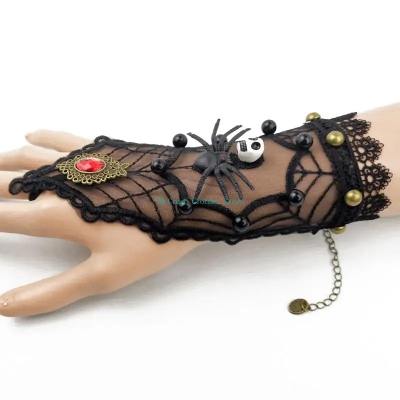 K1ME – mitaines spectacle sur scène, gants mystiques gothiques, accessoires effrayants fête, mitaines pour tenue soirée