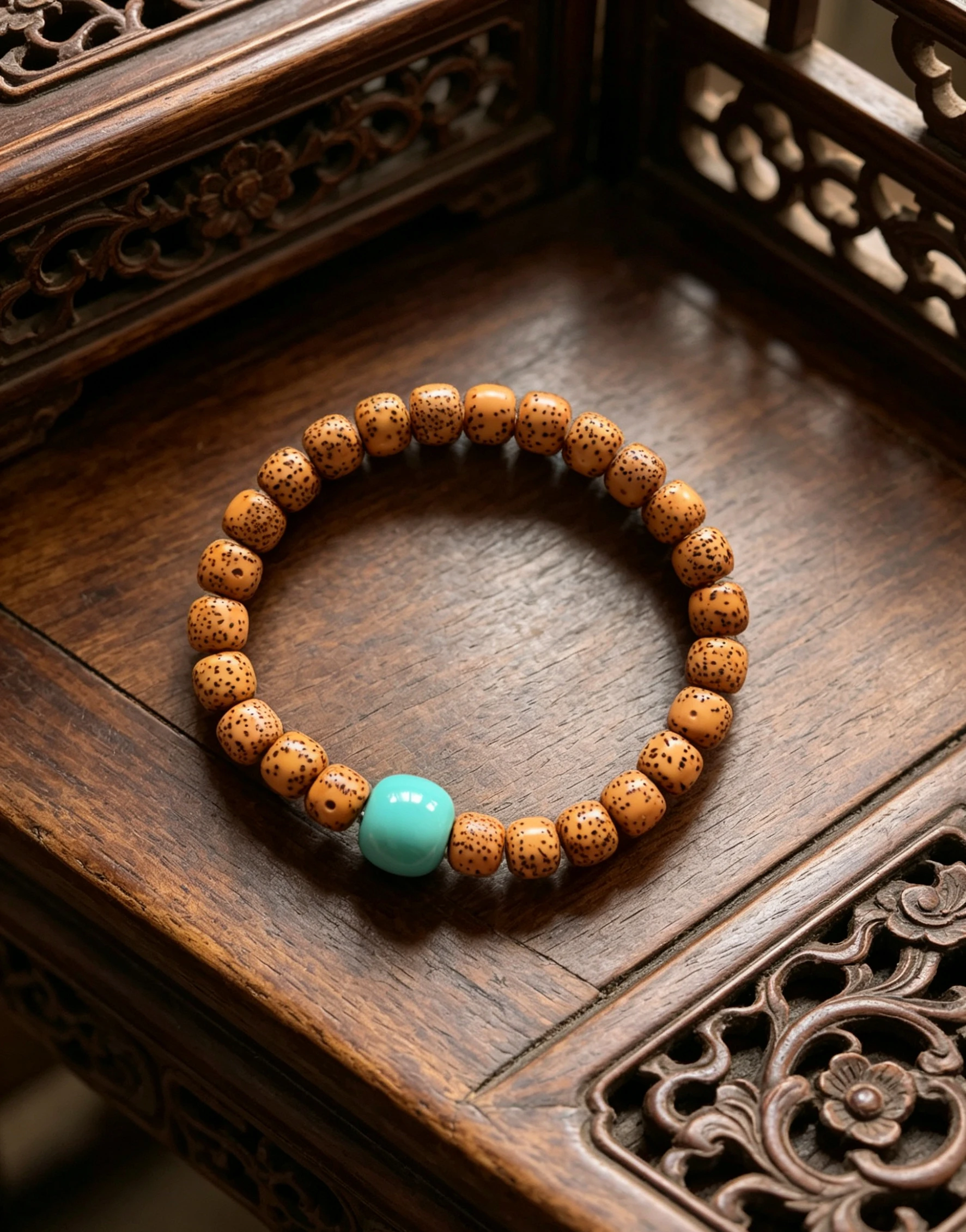 Image 5: Bracelet simple en graines de Bodhi Xingyue dorées naturelles
